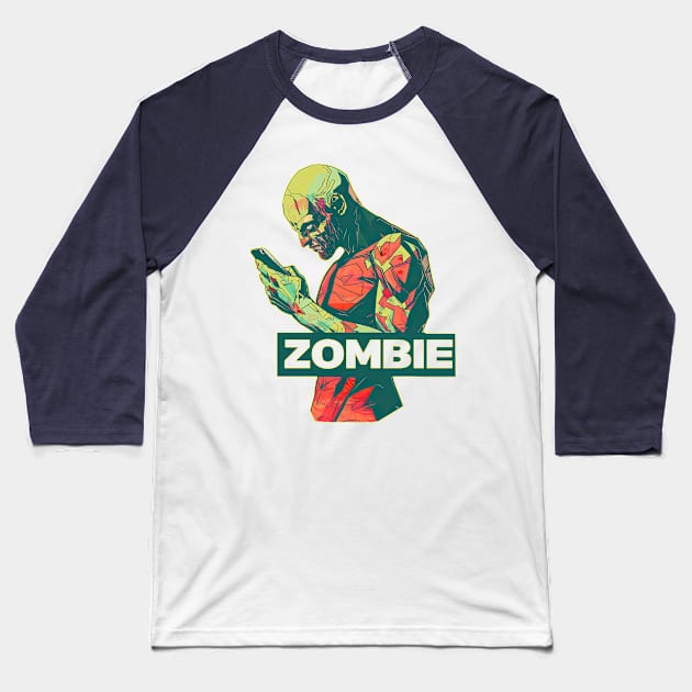 Phone zombie Baseball T-Shirt by obstinator